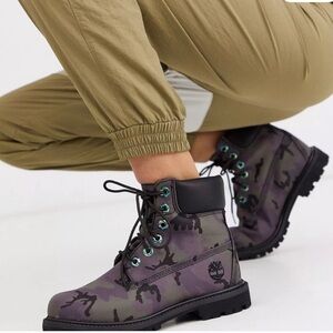 Timberline 6 “ iridescent waterproof boot in black camo matte leather Camo Boots